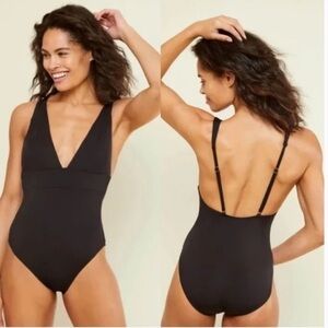 NWT Andie Swim The Sardinia Black One Piece Swimsuit Tall Fit sz MT